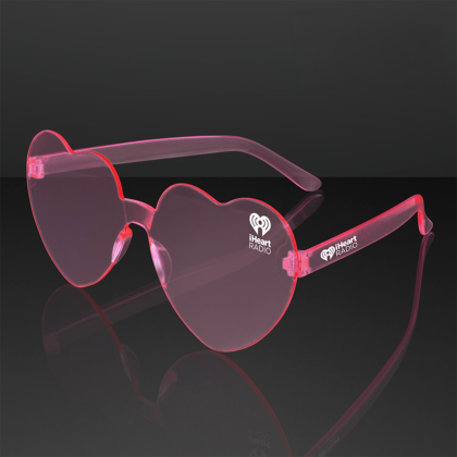 Custom Pink Heart Shades Cute Glasses, Non-Light Up Custom Pink Heart Shades Cute Glasses, Non-Light Up