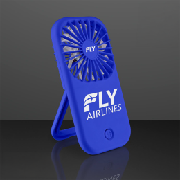 Custom Blue Fan with Kickstand, 2-Speed, Non-Light Up 
