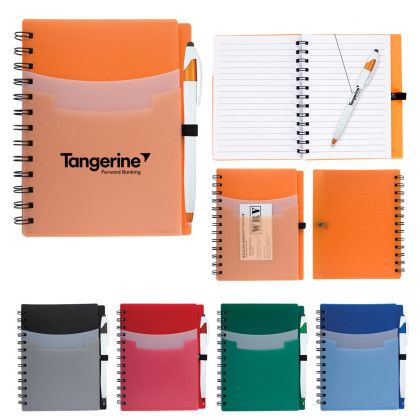Custom Tri-Pocket Notebook & Pen - All Colors Custom Tri-Pocket Notebook & Pen - All Colors