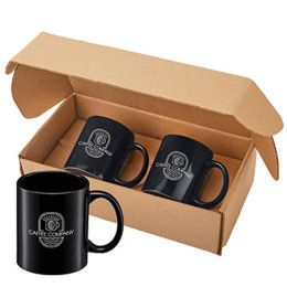 Custom 11 oz. Sunrise Ceramic Mugs Gift Set - Black Custom 11 oz. Sunrise Ceramic Mugs Gift Set - Black
