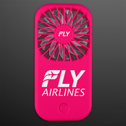 Custom Magenta Pink Fan with Kickstand, 2-Speed, Non-Light Up - Front View 