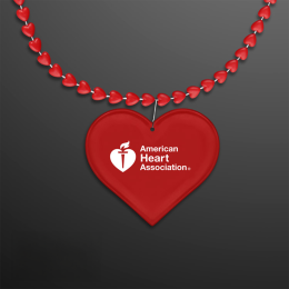 Custom Red Heart Beads Value Necklace with Medallion Custom Red Heart Beads Value Necklace with Medallion