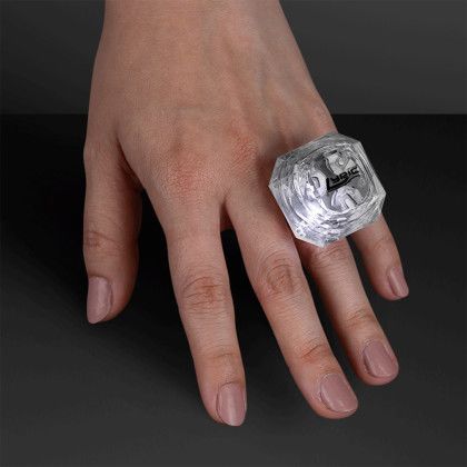 Custom Huge White Gem Lighted Rings - In Use Custom Huge White Gem Lighted Rings - In Use