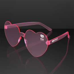 Custom Pink Heart Shades Cute Glasses, Non-Light Up 