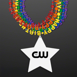 Custom Happy Birthday Party Beads Necklaces with Star Medallion (NON-Light Up) Custom Happy Birthday Party Beads Necklaces with Star Medallion (NON-Light Up)