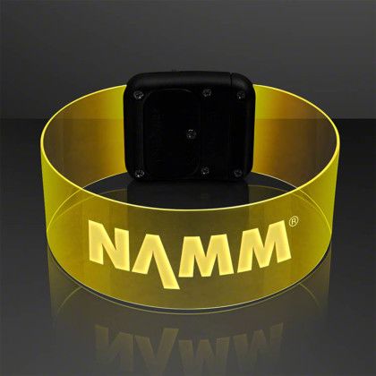 Custom Cosmic Yellow LED Magnetic Clasp Bracelets - Front View Custom Cosmic Yellow LED Magnetic Clasp Bracelets - Front View