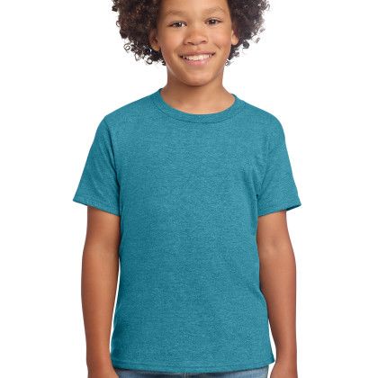 Custom Gildan Youth Softstyle T-Shirt - Heather Galapagos Blue