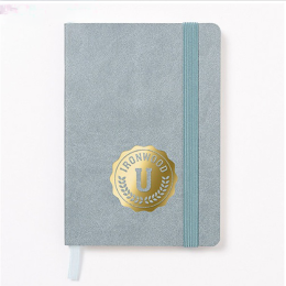 Custom Saratoga Mini Soft Cover Journal - Hot Stamped - Dusty Blue Custom Saratoga Mini Soft Cover Journal - Hot Stamped - Dusty Blue