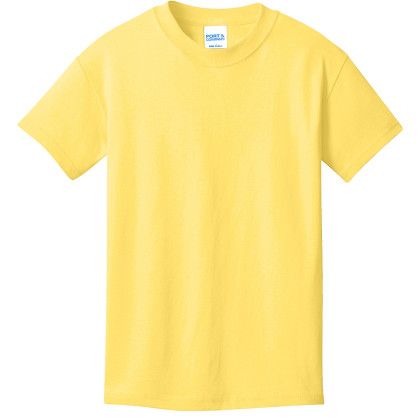 Custom Port & Company Youth Core Cotton Tee - Yellow Custom Port & Company Youth Core Cotton Tee - Yellow