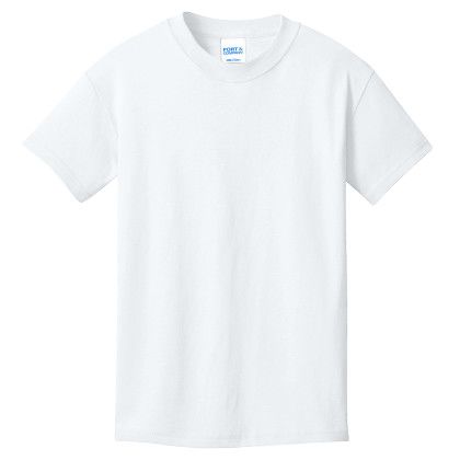 Custom Port & Company Youth Core Cotton Tee - White Custom Port & Company Youth Core Cotton Tee - White