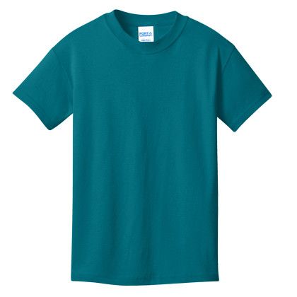 Custom Port & Company Youth Core Cotton Tee - Teal Custom Port & Company Youth Core Cotton Tee - Teal