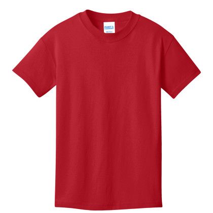 Custom Port & Company Youth Core Cotton Tee - Red Custom Port & Company Youth Core Cotton Tee - Red