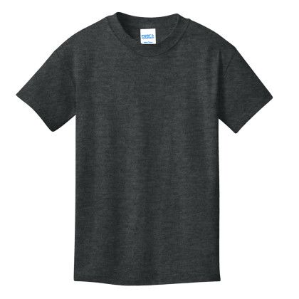 Custom Port & Company Youth Core Cotton Tee - Black Heather Custom Port & Company Youth Core Cotton Tee - Black Heather
