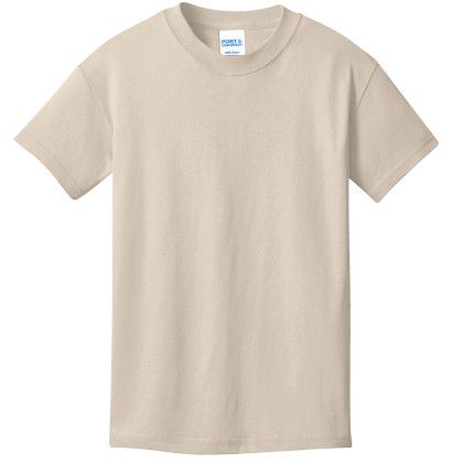 Custom Port & Company Youth Core Cotton Tee - Light Sand Custom Port & Company Youth Core Cotton Tee - Light Sand