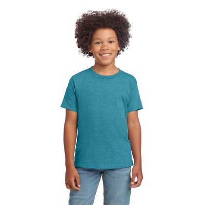 Custom Gildan Youth Softstyle T-Shirt - Heather Galapagos Blue Custom Gildan Youth Softstyle T-Shirt - Heather Galapagos Blue