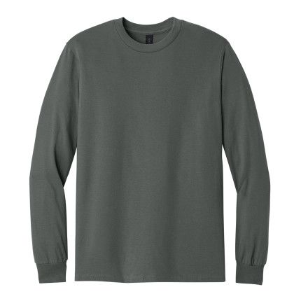 Custom Gildan - Heavy Cotton 100% Cotton Long Sleeve T-Shirt - Charcoal Front View Custom Gildan - Heavy Cotton 100% Cotton Long Sleeve T-Shirt - Charcoal Front View
