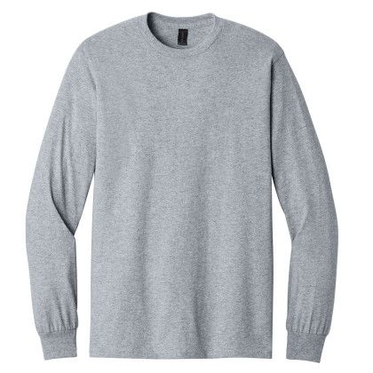 Custom Gildan - Heavy Cotton 100% Cotton Long Sleeve T-Shirt - Sport Grey Front View Custom Gildan - Heavy Cotton 100% Cotton Long Sleeve T-Shirt - Sport Grey Front View