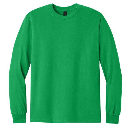 Custom Gildan - Heavy Cotton 100% Cotton Long Sleeve T-Shirt - Irish green Front View Custom Gildan - Heavy Cotton 100% Cotton Long Sleeve T-Shirt - Irish green Front View