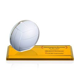 Custom Northam Volleyball Full Color Award on Amber Base Custom Northam Volleyball Full Color Award on Amber Base