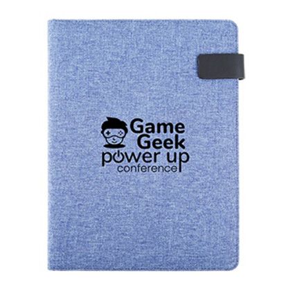 Custom rPET Tech Pad Portfolio - Heathered Blue Custom rPET Tech Pad Portfolio - Heathered Blue