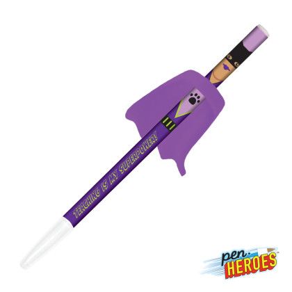 Custom Pen Heroes Superhero Series Female with Cape - Purple
