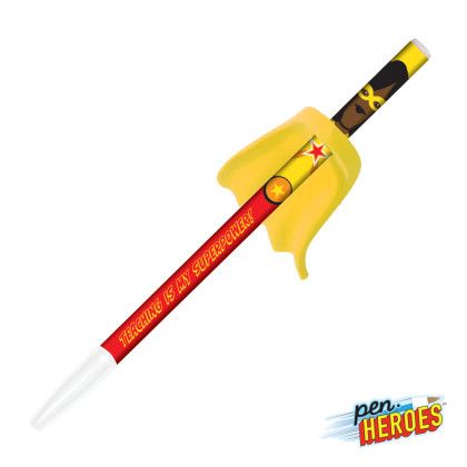 Custom Pen Heroes Superhero Series Female with Cape - Yellow