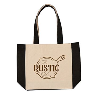 Custom 10 oz. Medford Cotton Canvas Tote - Black Front view Custom 10 oz. Medford Cotton Canvas Tote - Black Front view