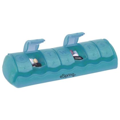 Custom 7-Day Med Minder - Translucent Aqua Custom 7-Day Med Minder - Translucent Aqua