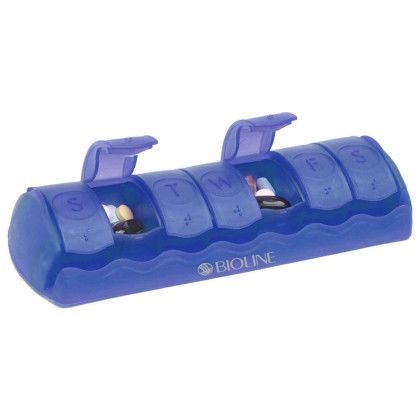 Custom 7-Day Med Minder - Translucent Blue Custom 7-Day Med Minder - Translucent Blue