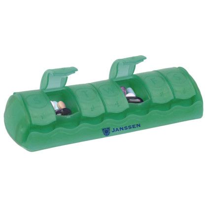Custom 7-Day Med Minder - Translucent Green Custom 7-Day Med Minder - Translucent Green