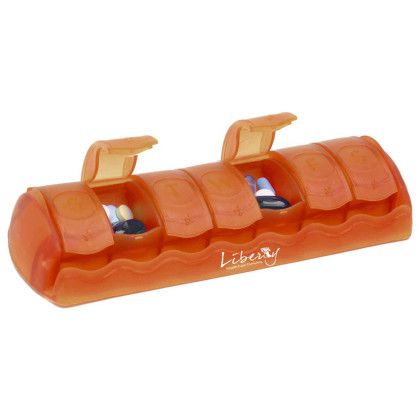 Custom 7-Day Med Minder - Translucent Orange Custom 7-Day Med Minder - Translucent Orange