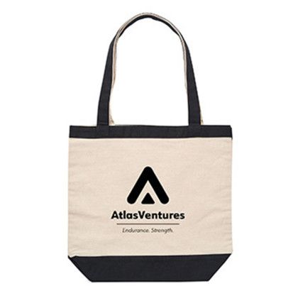 Custom 10 oz. Cotton Canvas Nautical Tote - Black with Handle Custom 10 oz. Cotton Canvas Nautical Tote - Black with Handle