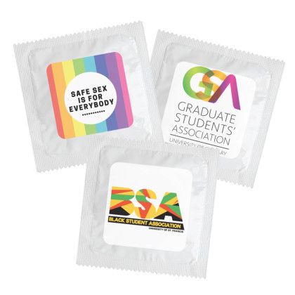 Custom Individual Condom with Square 4 Color Process Printing Decal