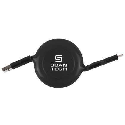Custom 3-in-1 Retractable Fast Charge-it Cable - Black Custom 3-in-1 Retractable Fast Charge-it Cable - Black