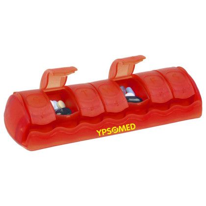 Custom 7-Day Med Minder - Translucent Red Custom 7-Day Med Minder - Translucent Red