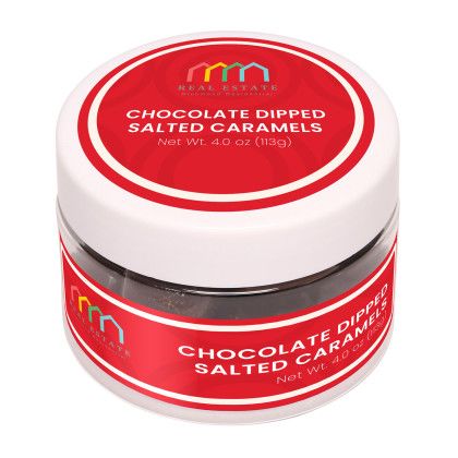 Custom Chocolate Dipped Salted Caramels: Small Jar