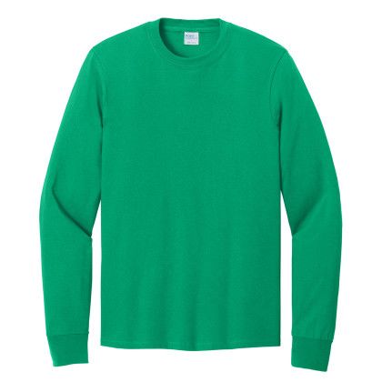Custom Port & Company Long Sleeve Color Cotton T-Shirt - Kelly green Custom Port & Company Long Sleeve Color Cotton T-Shirt - Kelly green