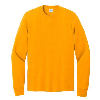 Custom Port & Company Long Sleeve Color Cotton T-Shirt - Gold Custom Port & Company Long Sleeve Color Cotton T-Shirt - Gold