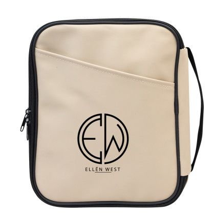 Custom Hudson rPET Leatherette Tech Organizer - Beige