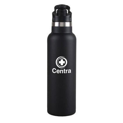 Custom 20 oz. Surin Powder Coated Stainless Steel Bottle - Black Custom 20 oz. Surin Powder Coated Stainless Steel Bottle - Black