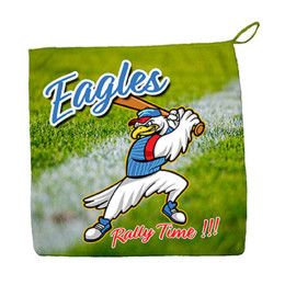 Custom Sublimated Rally Towel - White Design 1
