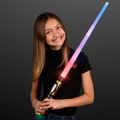 Custom Sound and Motion Expanding Light Sabers for Kids - Lifestyle View Custom Sound and Motion Expanding Light Sabers for Kids - Lifestyle View