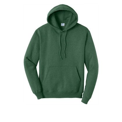 Custom Port & Company Full Color Core Fleece Pullover Hooded Sweatshirt - Heather Forest Green