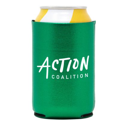 Custom Metallic Neoprene Can Cooler - Metallic green