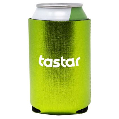 Custom Metallic Neoprene Can Cooler - Metallic lime