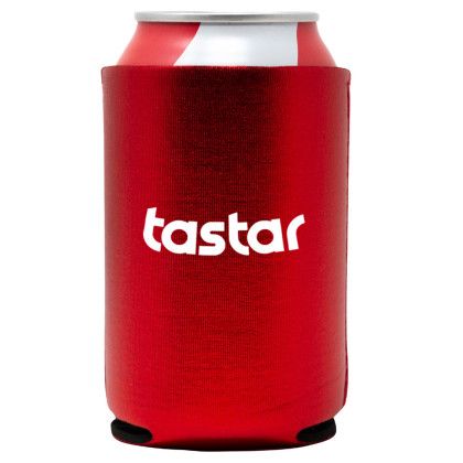Custom Metallic Neoprene Can Cooler - Metallic red