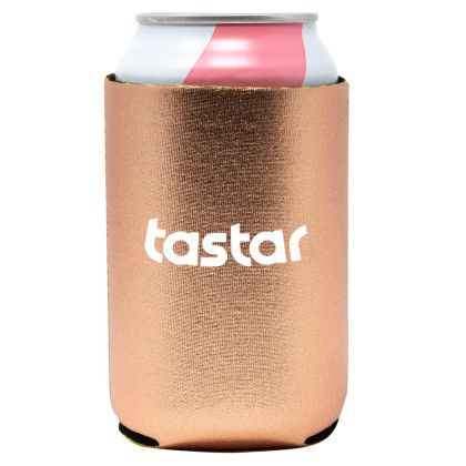 Custom Metallic Neoprene Can Cooler - Metallic rose gold