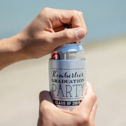 Custom Metallic Neoprene Can Cooler - Metallic silver - Lifestyle