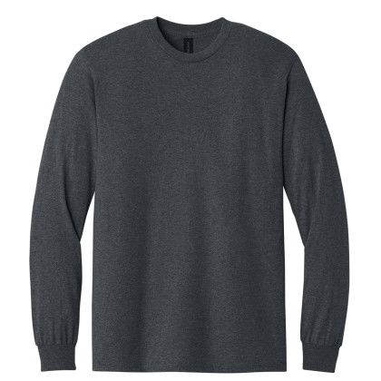 Custom Gildan - Heavy Cotton 100% Cotton Long Sleeve T-Shirt - Dark heather Front View Custom Gildan - Heavy Cotton 100% Cotton Long Sleeve T-Shirt - Dark heather Front View