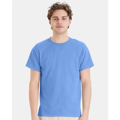 Custom Hanes Full Color - Eco Smart 50/50 Cotton/poly T-Shirt - Carolina Blue